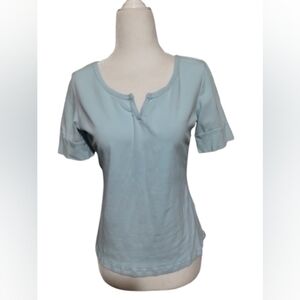 Romy Baby Blue Short Sleeve Top, XL